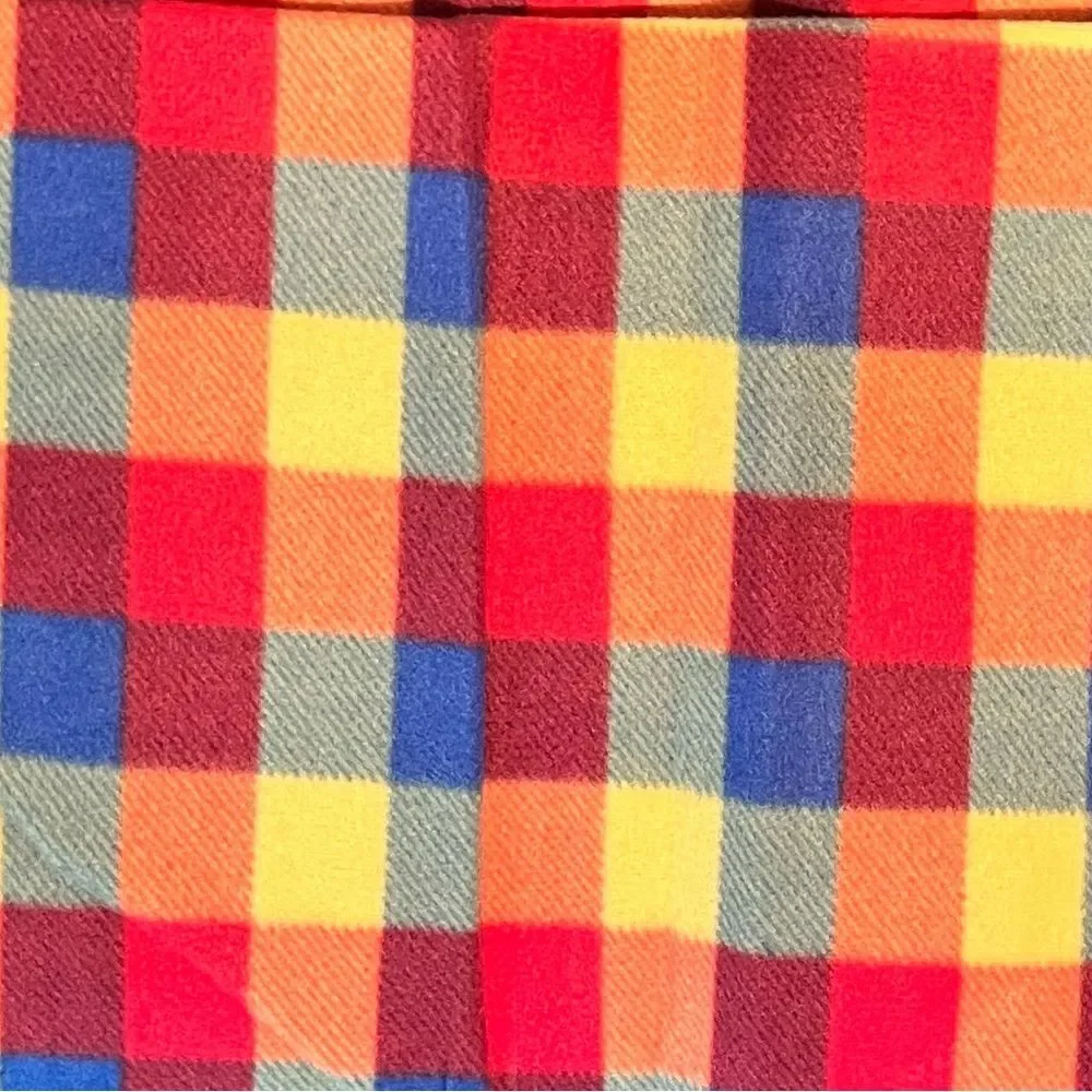New Posh Shows Colorful Plaid Beach Blanket Water Resistant 52”x48”